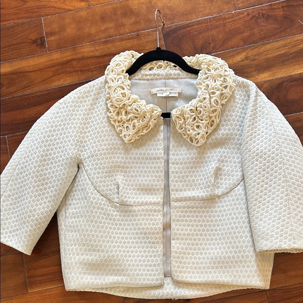Marc Jacobs Cream Blazer with Textured Collar